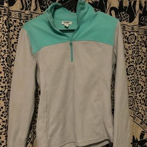 Grey and blue polyester old navy sweatshirt.